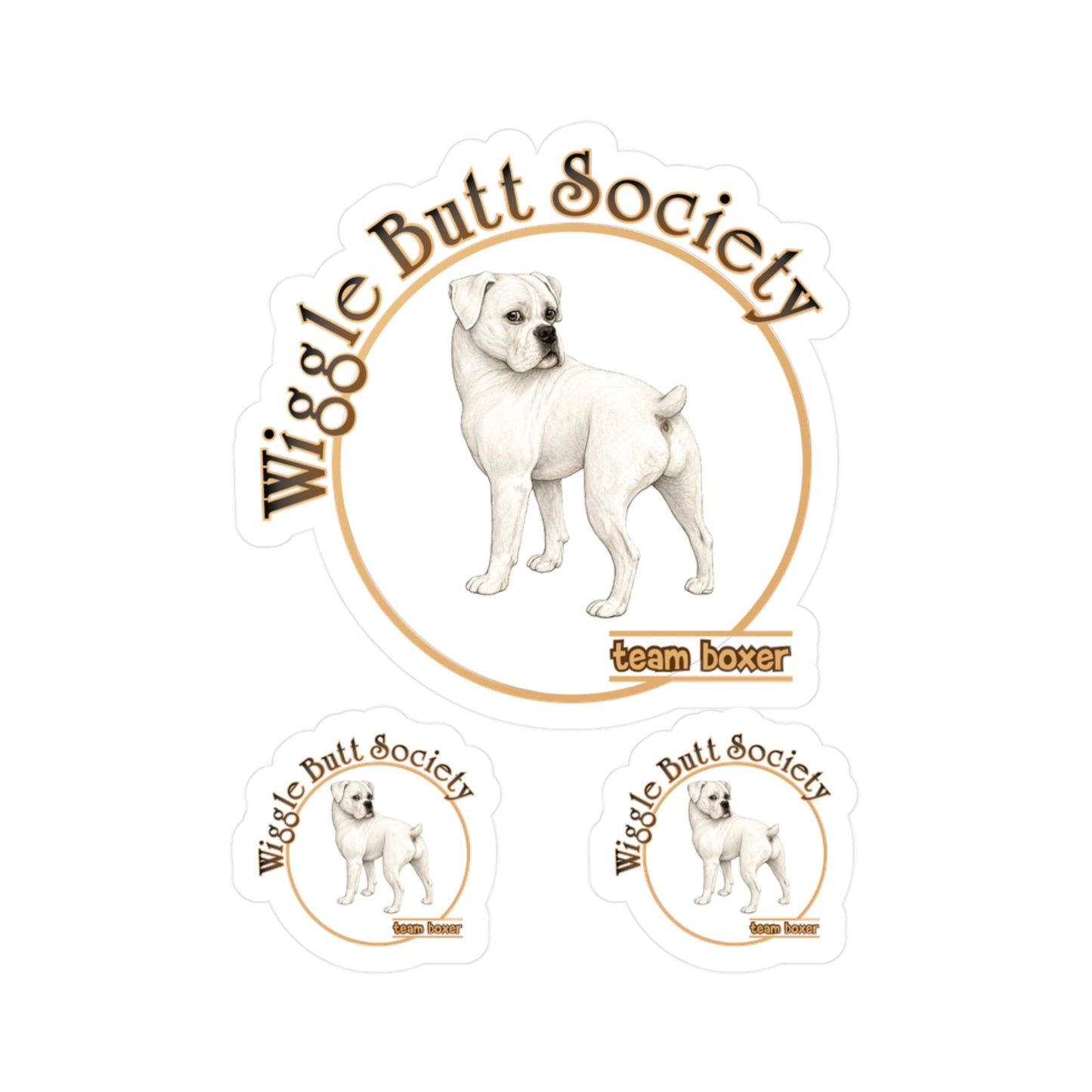 Team Boxer Sticker - White Boxer