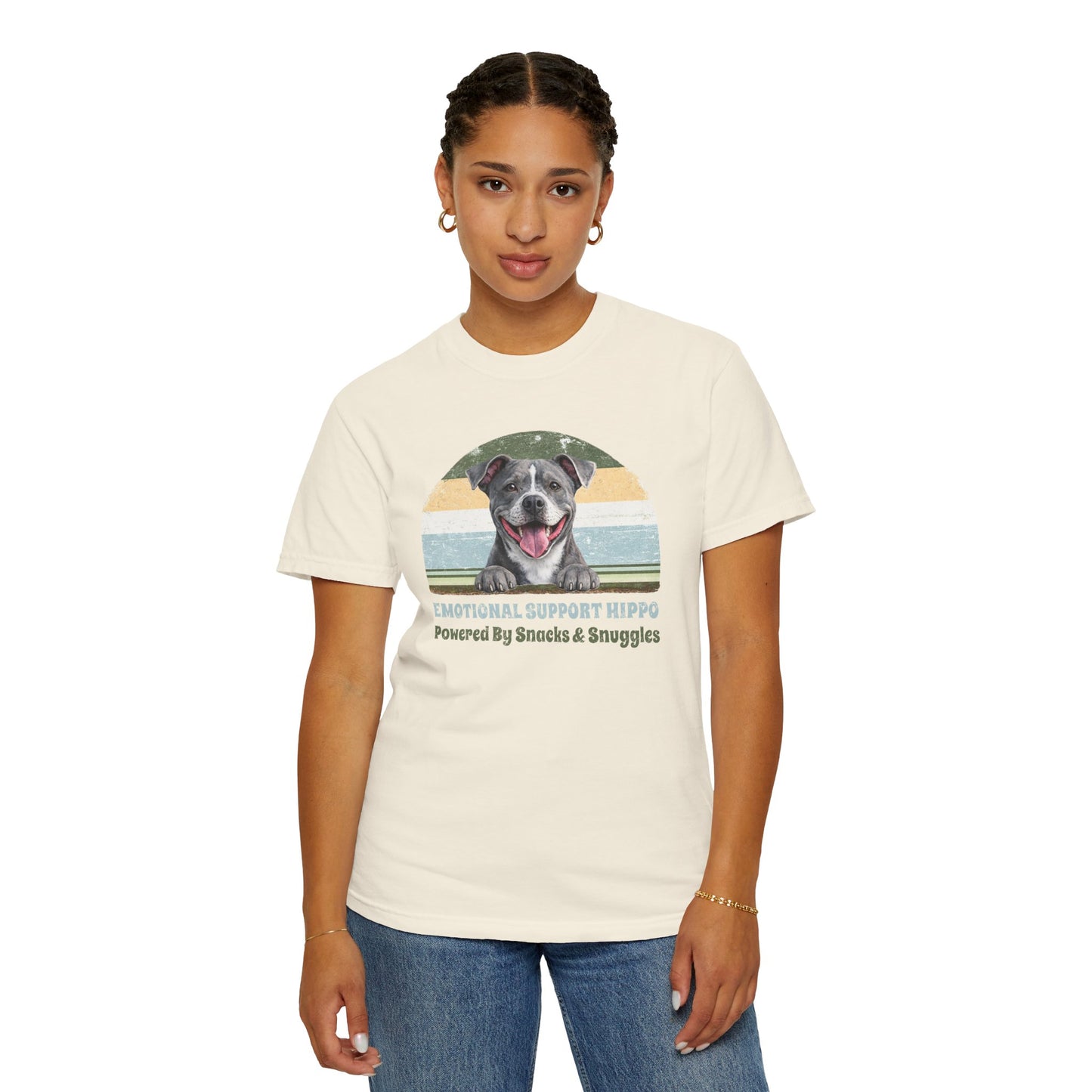 Emotional Support Hippo Retro Pittie Tee