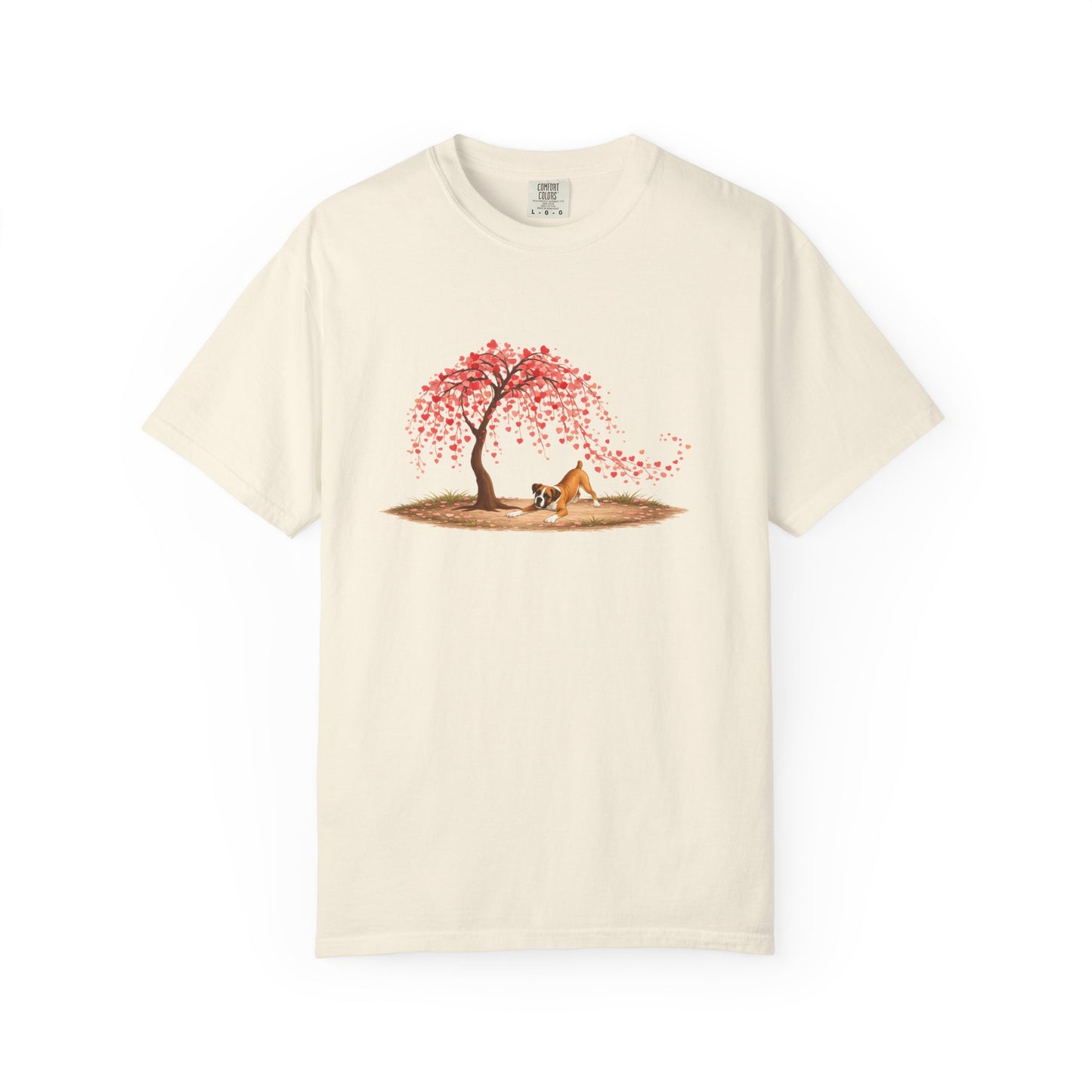 Weeping Heart Tree with Playful Boxer - T-shirt