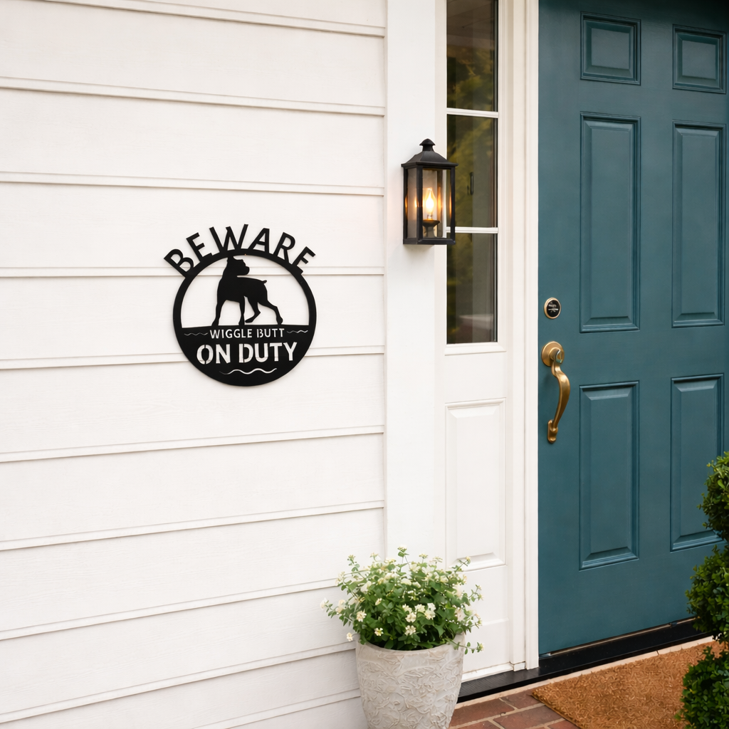 Wiggle Butt on Duty Metal Sign