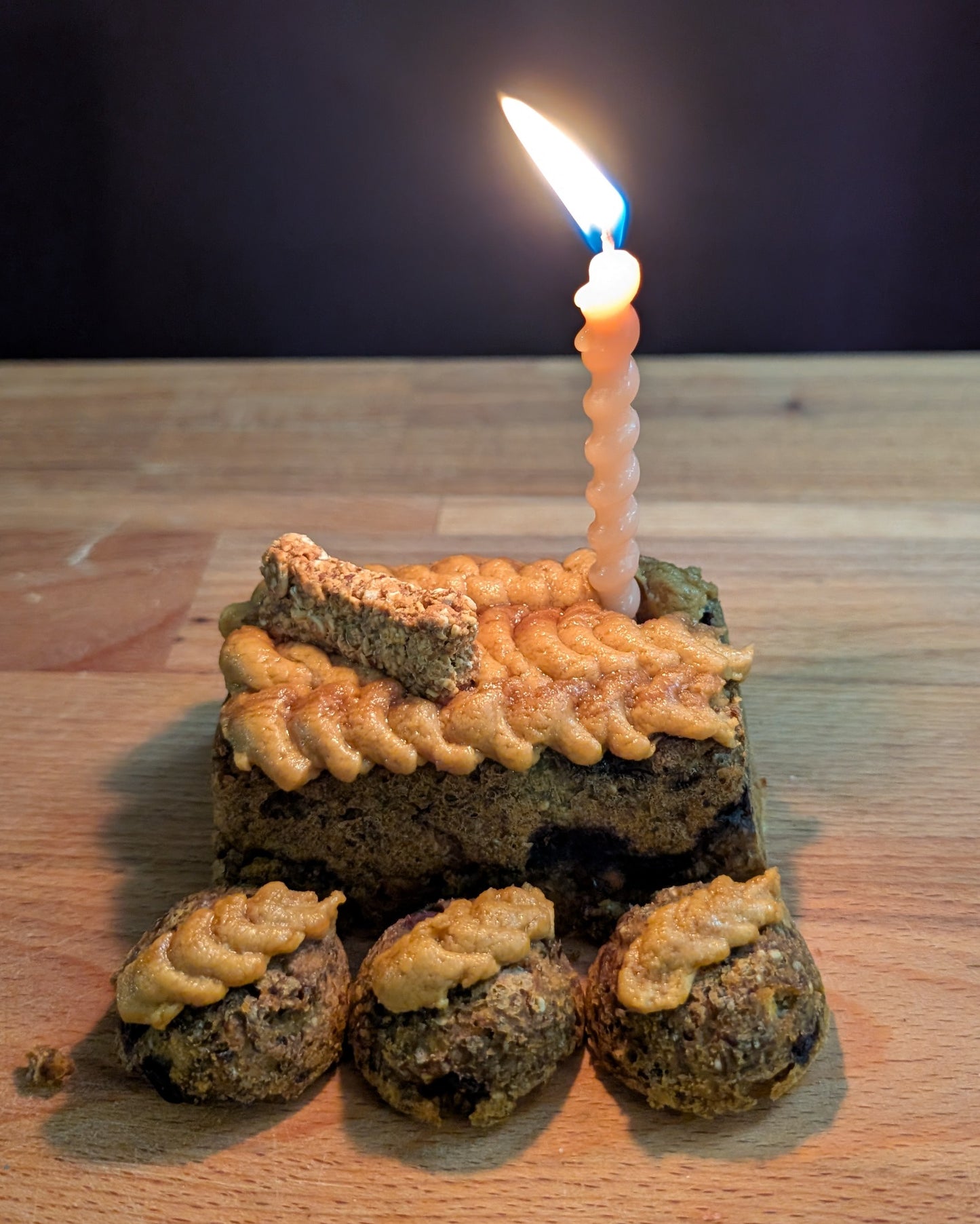 Superfood Birthday or Gotcha PupCake - Grain-Free - Peanut Butter, Pumpkin & Blueberry Cake - CANNOT BE SHIPPED
