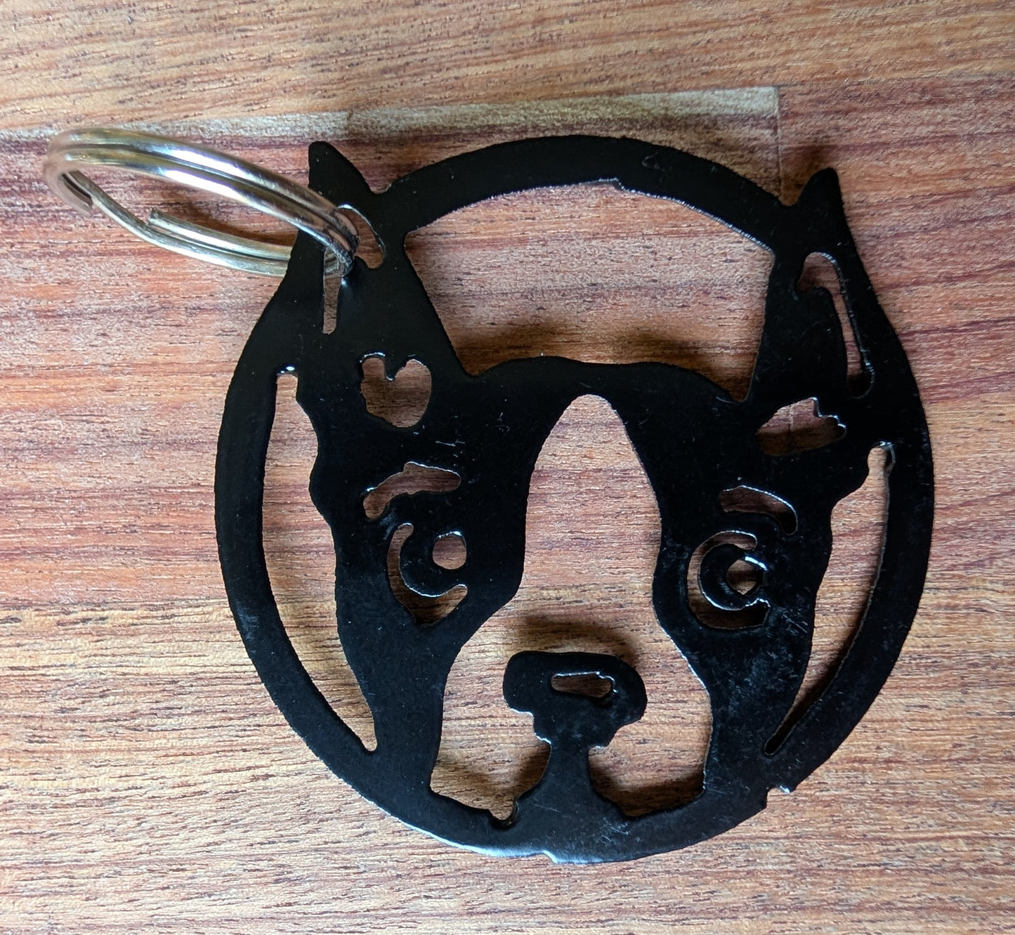 Boston Terrier Metal Keychain