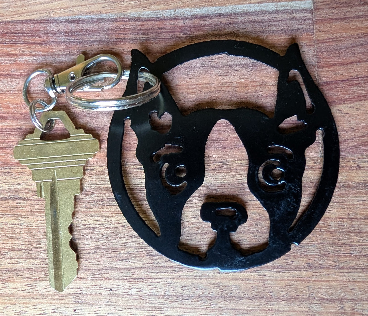 Boston Terrier Metal Keychain