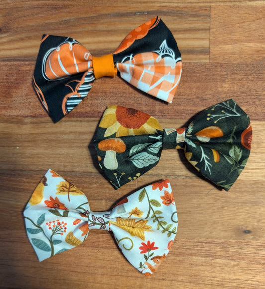 Dog Bow Ties in Fall Patterns | Handmade Pet Bowties for Dogs & Cats