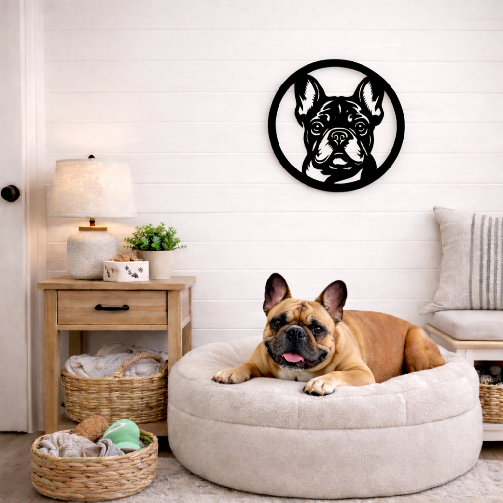 Frenchie Metal Wall Round