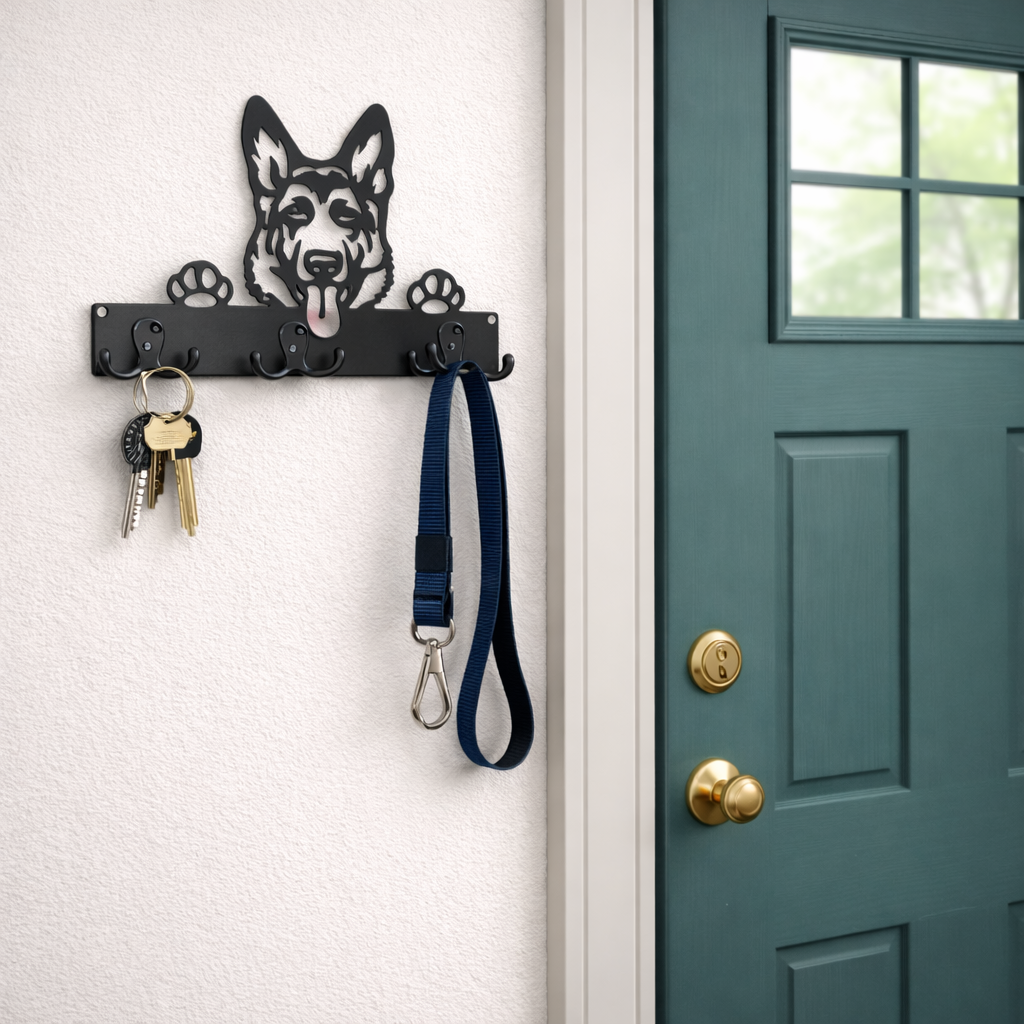 German Shepherd Metal Leash Hanger