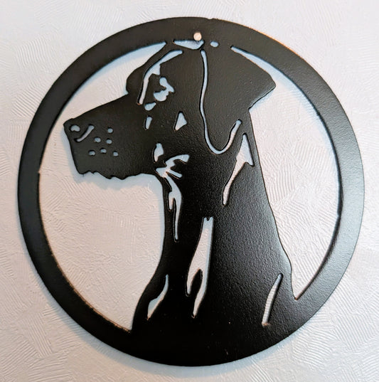 Great Dane Metal Wall Round