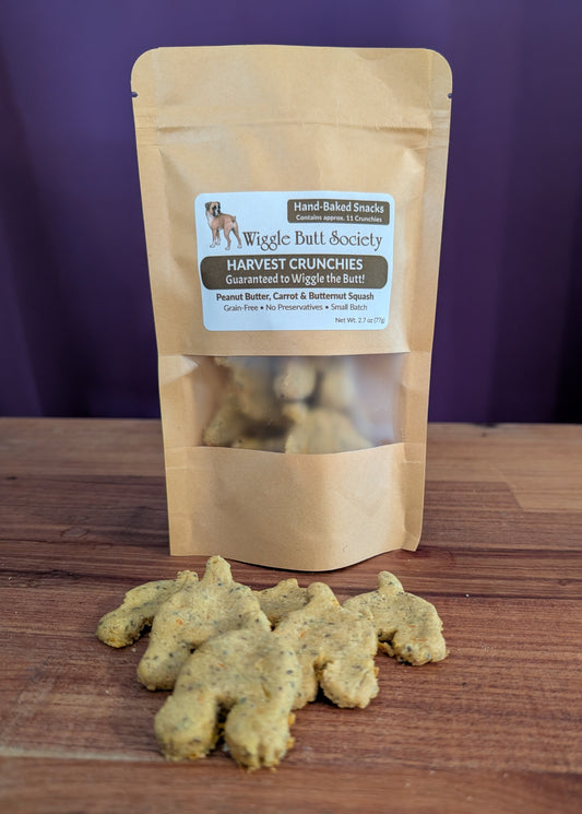 Harvest Crunchies - Grain Free - Peanut Butter, Carrot & Squash Dog Treats (contains 11 crunchies)