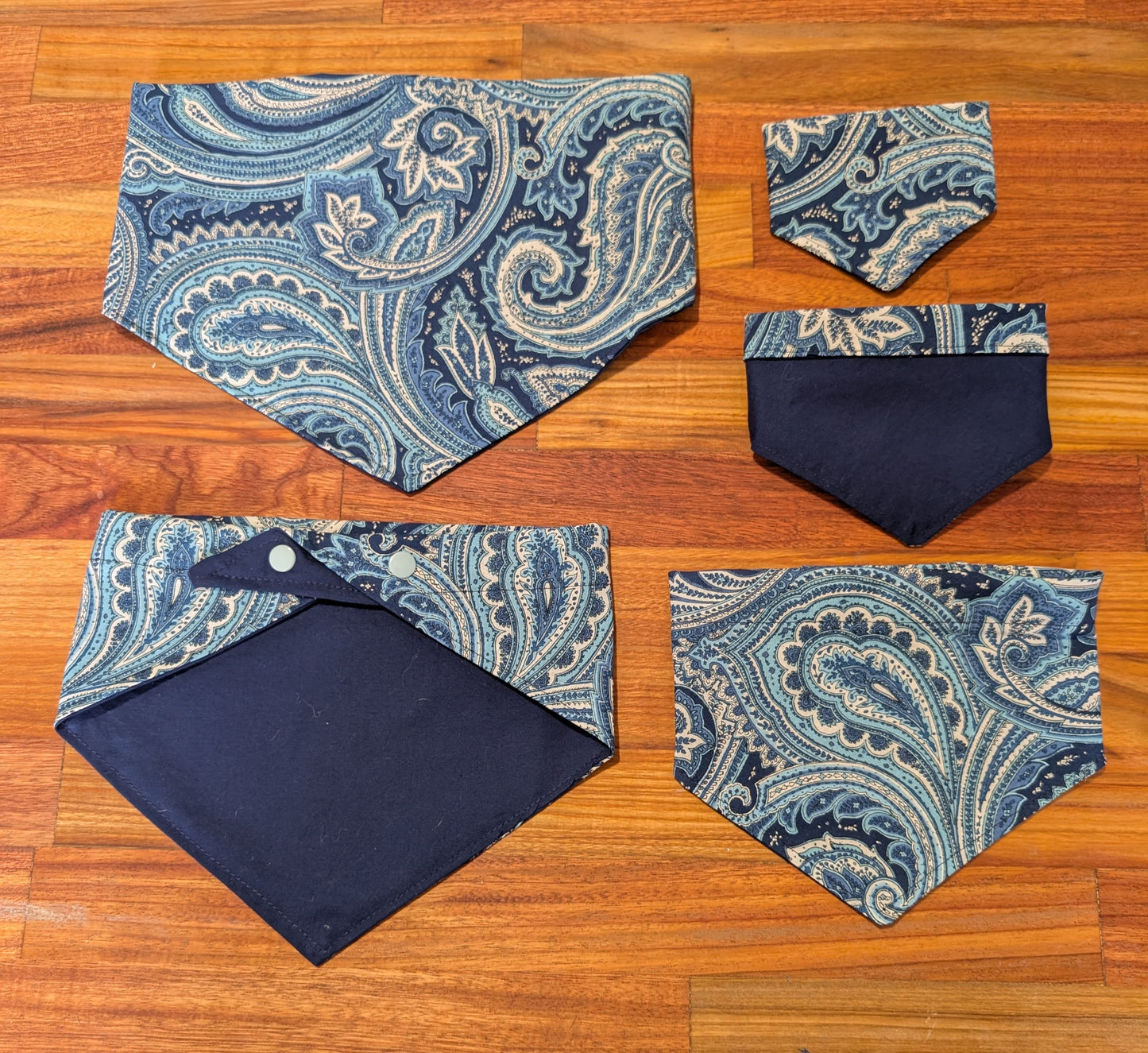 Blue Paisley Bandana - Reversable