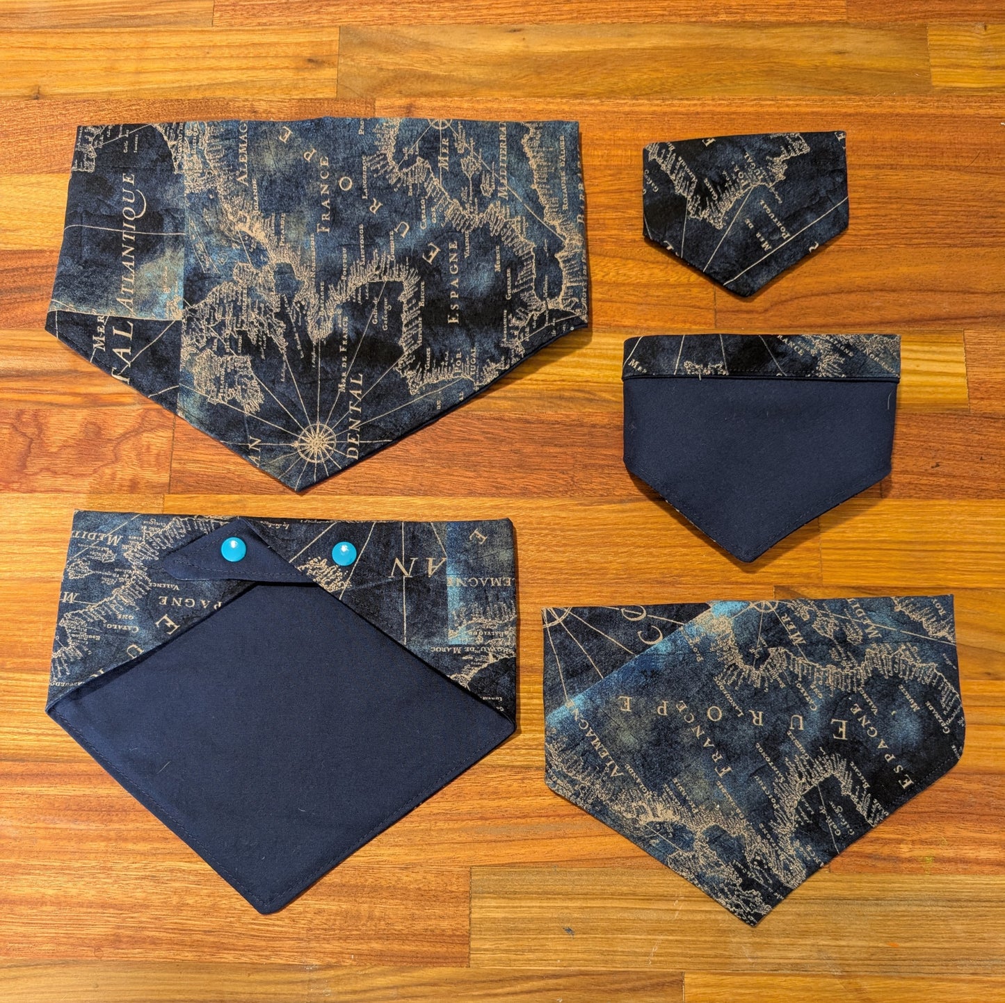 Vintage Map Bandana - Reversable
