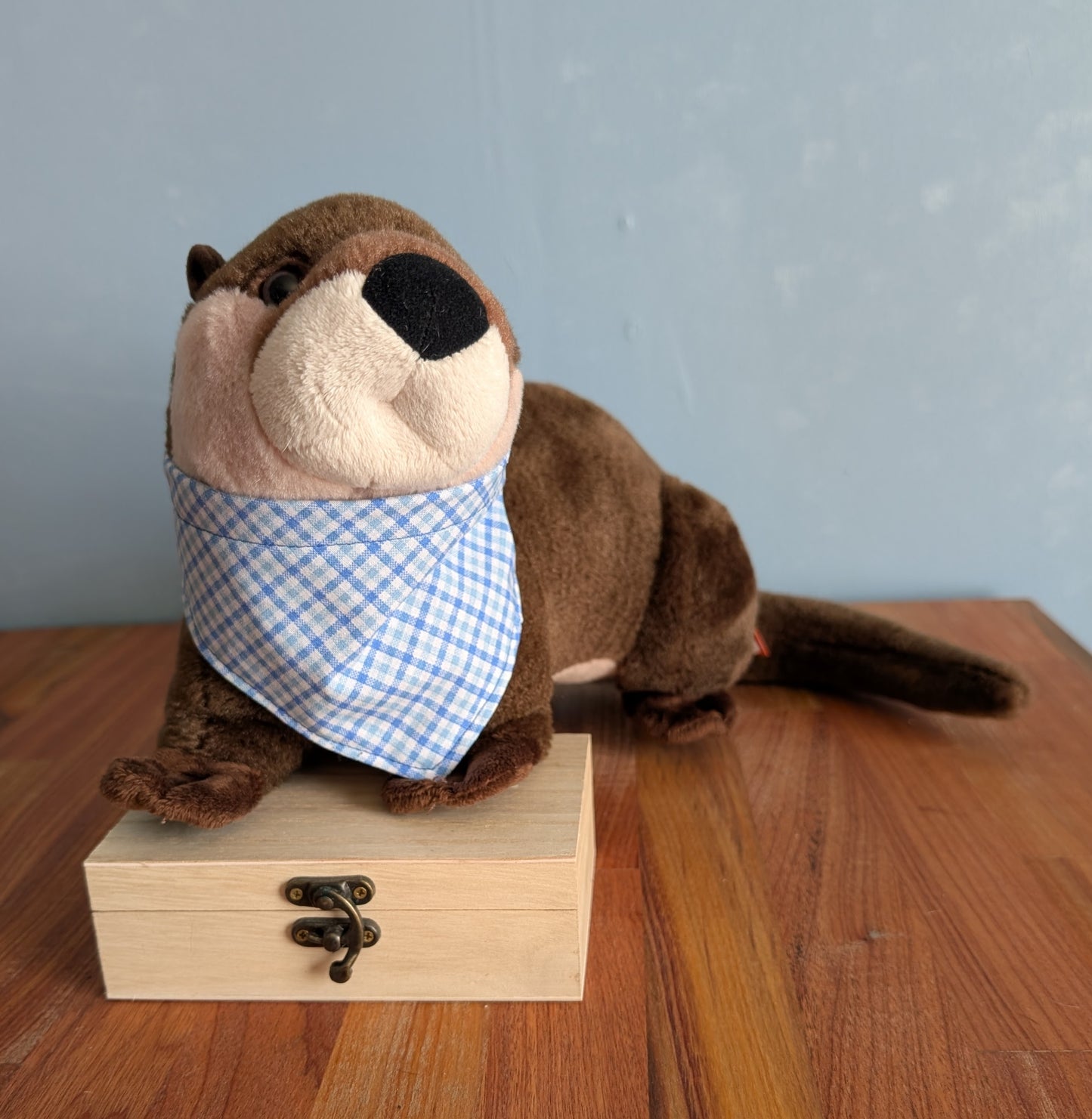 Blue Plaid Bandana - Reversable