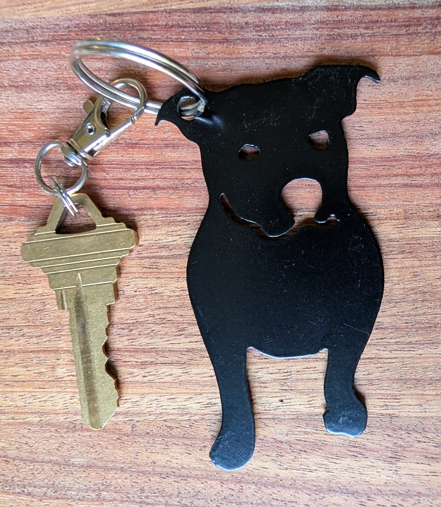 Pittie Metal Keychain