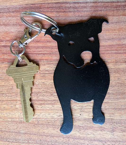 Pittie Metal Keychain
