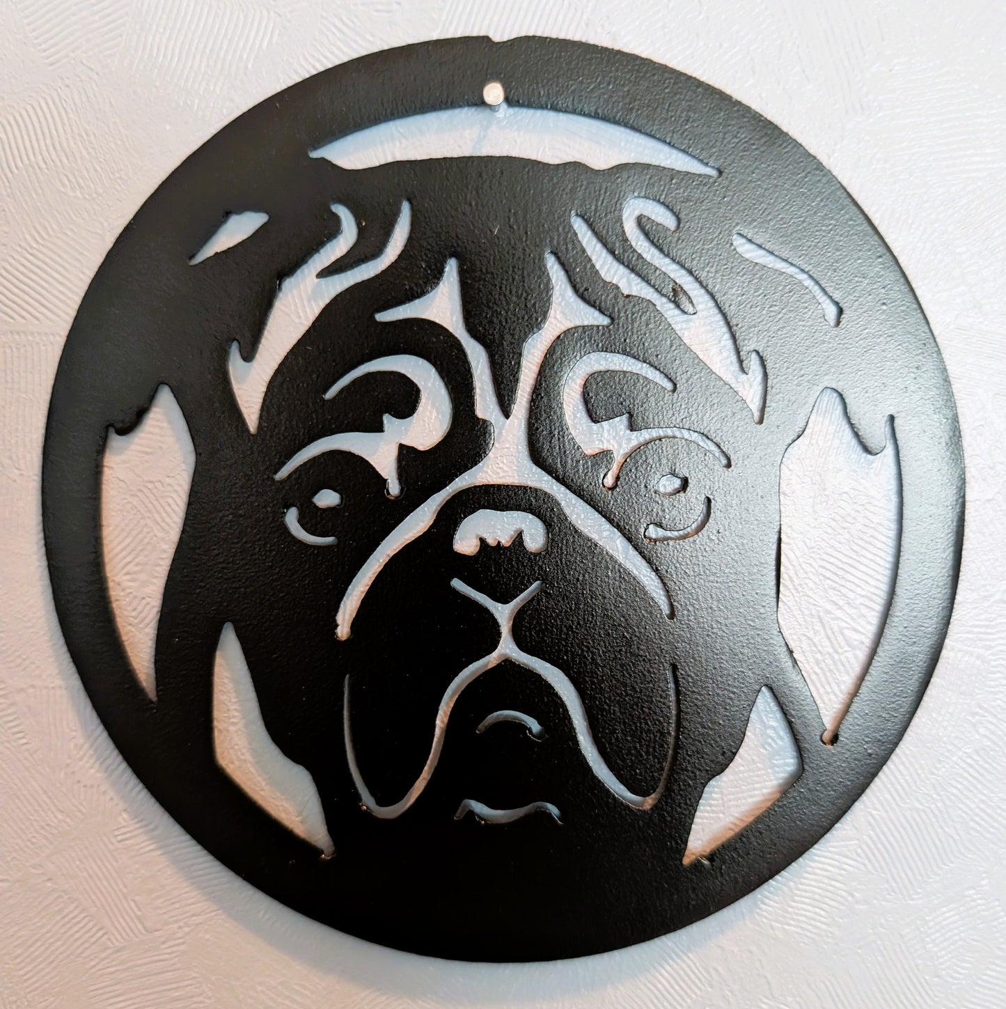 Pug Metal Wall Round