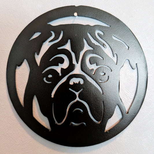 Pug Metal Wall Round
