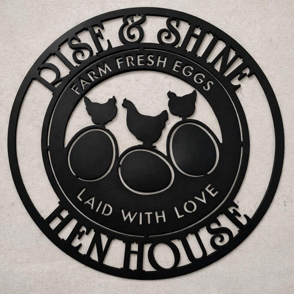 Rise & Shine Hen House Metal Sign
