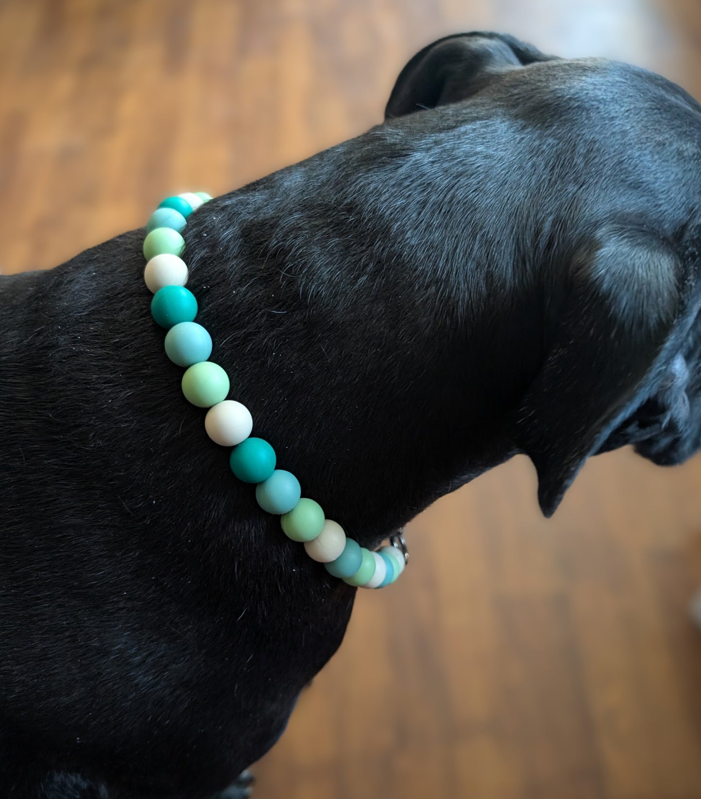 Beaded "Greens" Dog Necklace