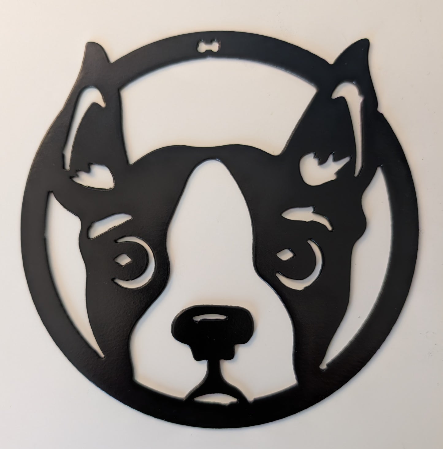 Boston Terrier Metal Wall Round