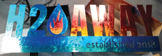 H2O Away Custom Business Logo – Layered Metal Wall Art