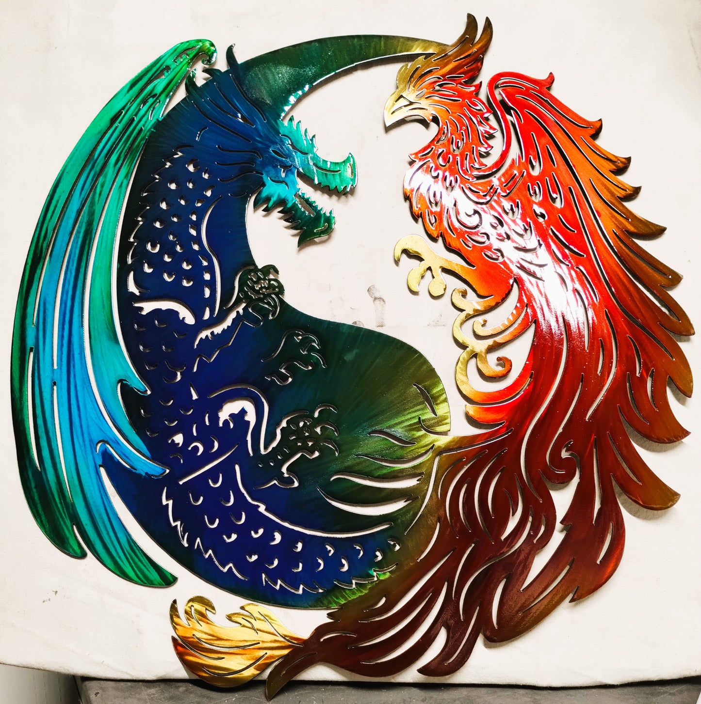 Fantasy Dragon & Phoenix Yin Yang