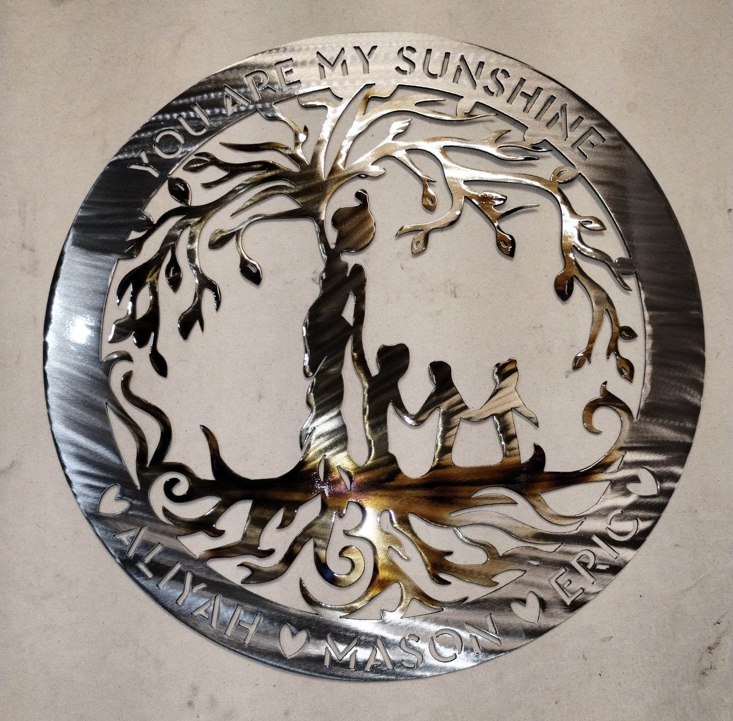 Personalized 18" Mother with Children Metal Tree Of Life