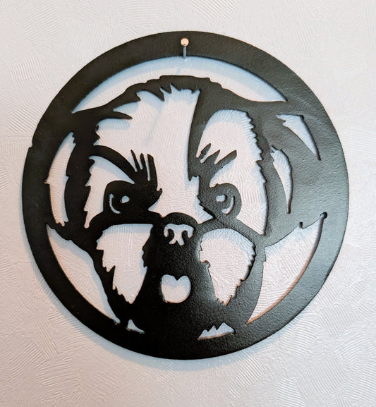 Shih Tzu Metal Wall Round