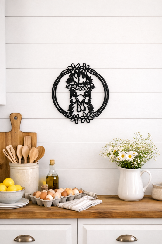 Silkie Chick Metal Wall Art