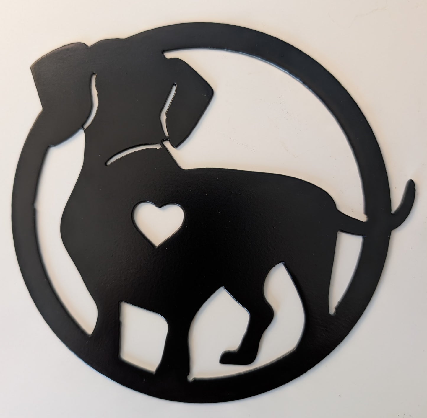 Dachshund Metal Wall Round