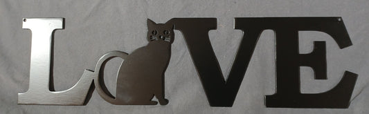 Cat Love Sign – Metal Wall Art