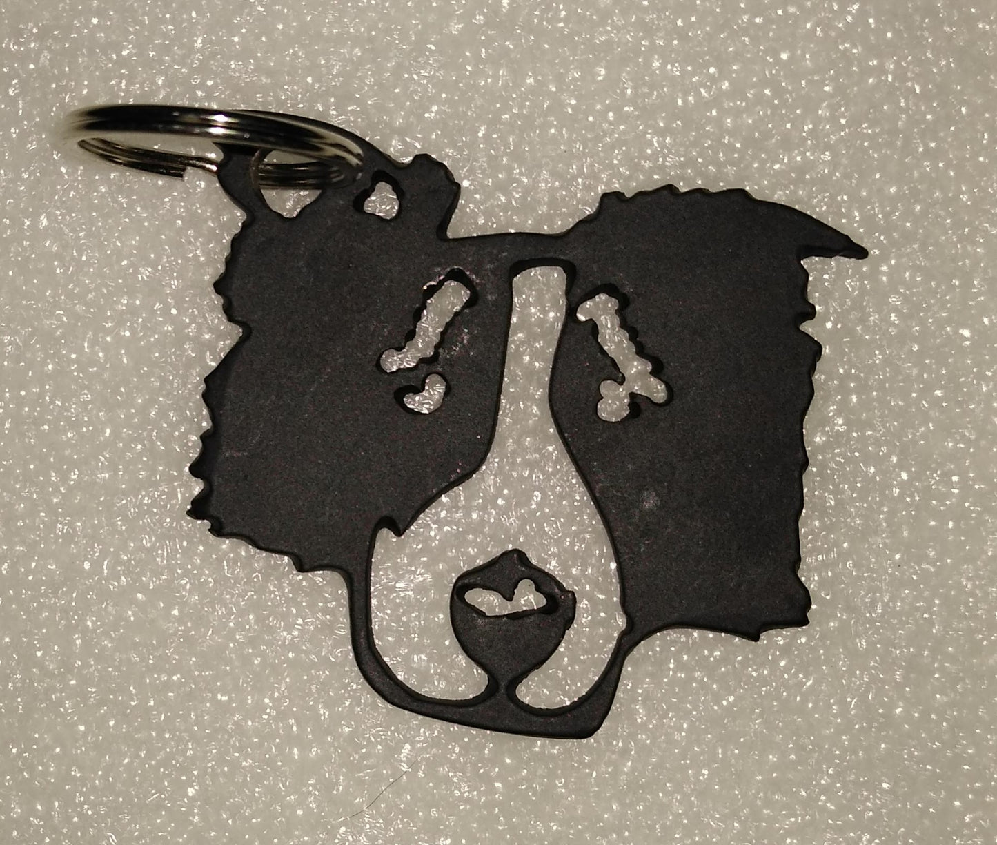 Collie Metal Keychain