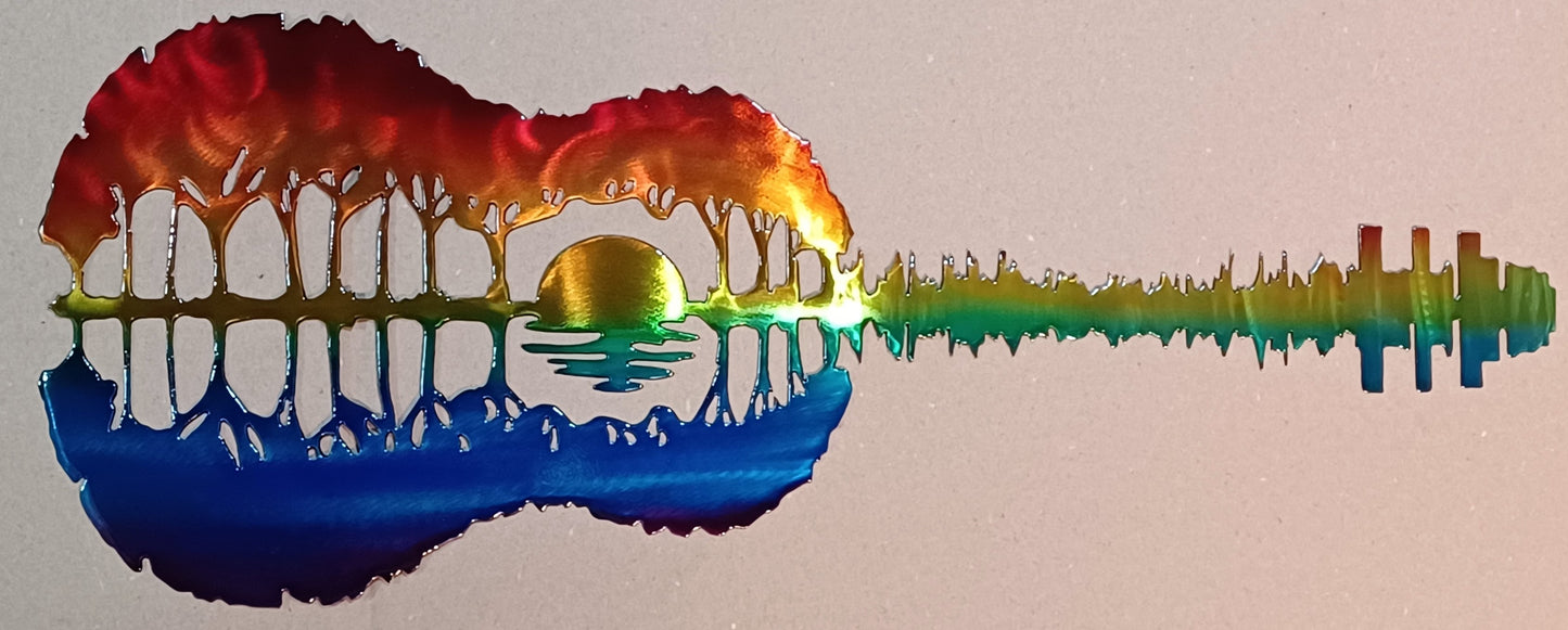 Sunset Guitar – Metal Wall Art
